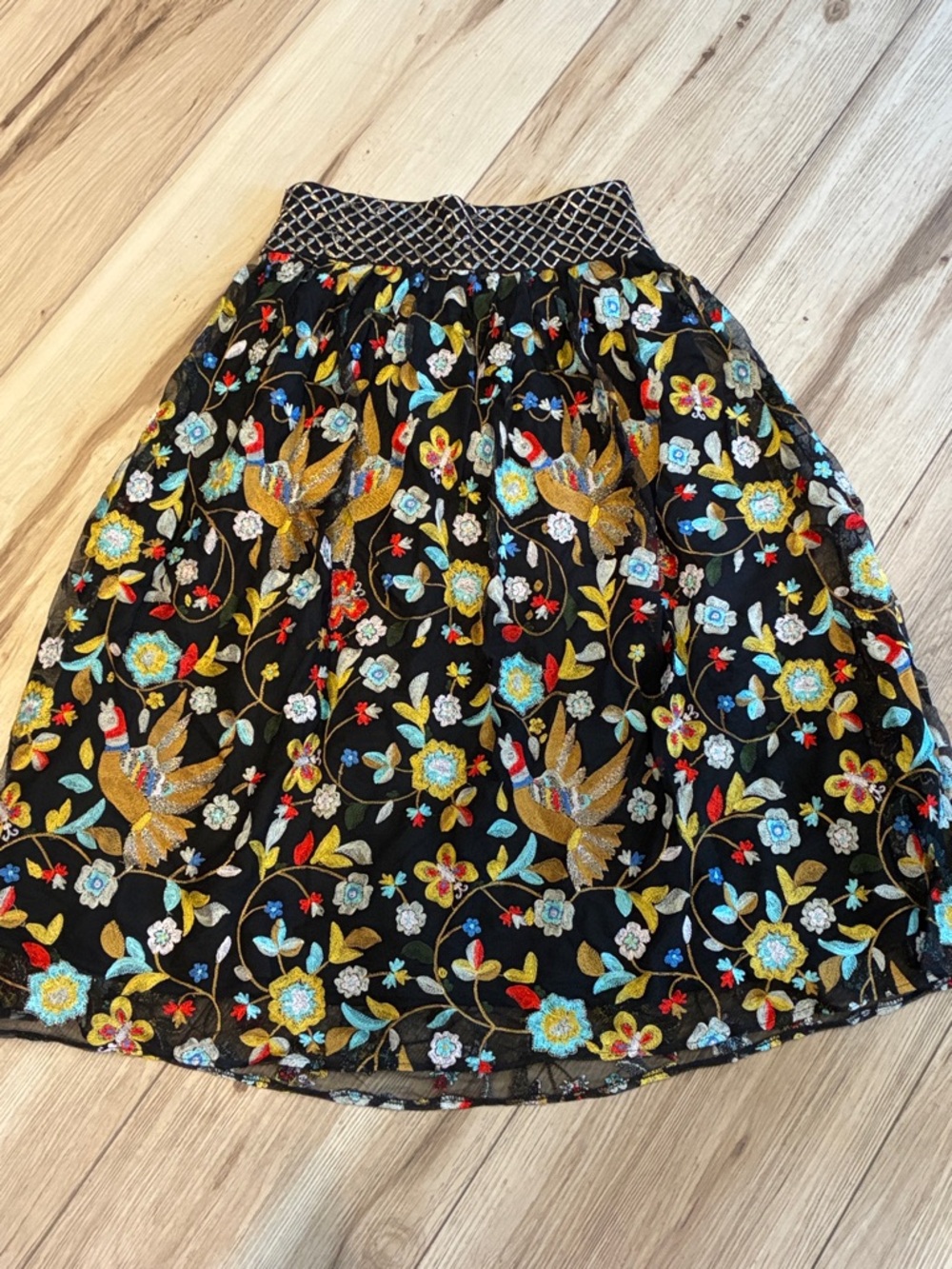 Alice + Olivia embroidered skirt